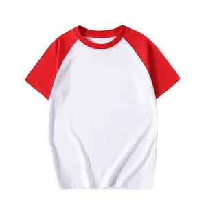 थोक कपास सादे बच्चे टी शर्ट मुद्रण स्कूल वर्दी के लिए कस्टम लोगो टी शर्ट बच्चों के लिए