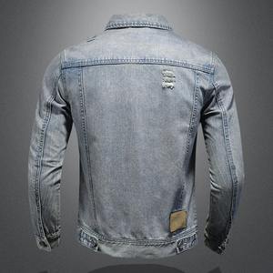 แจ็กเก็ตยีนส์ฟอกระบายอากาศได้ดีมีสไตล์สำหรับผู้ชายแจ็กเก็ตยีนส์ผ้าฝ้าย100% ปรับแต่งได้แจ็กเก็ตขายส่งแบบพรีเมียม - Product Image 3