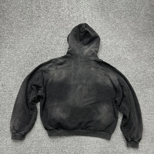 Sweat à capuche personnalisé pour hommes 450 Gsm vierge poids lourd surdimensionné français éponge goutte épaule recadrée Boxy surdimensionné pleine fermeture éclair à capuche - Product Image 3