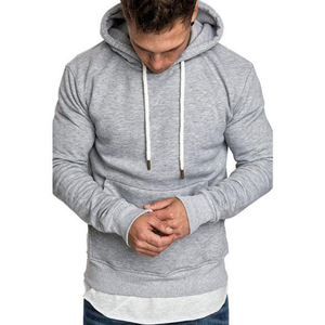 Automne hiver hommes 100% coton avertir sweats à capuche décontracté couleur unie à manches longues sweat à capuche Streetwear pull à capuche hommes - Product Image 4