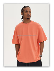 Camisetas de peso pesado personalizadas 240GSM Color sólido 100% algodón camiseta de gran tamaño en blanco hombres Camiseta de manga corta - Product Image 4