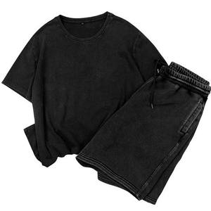 Camiseta de sublimación de verano, conjunto corto para hombre, camiseta de manga corta personalizada, conjunto de pantalones cortos, lavada con ácido para correr para hombre Camiseta estampada, pantalones cortos OEM - Product Image 2