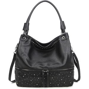 Luxury genuine leather tote bag with rhinestones women shoulder and <b>cross</b> body use - Product Image 4