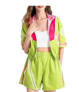 Ensemble short de sport pour femme avec logo personnalisé, coupe-vent en nylon uni, grande taille, vente en gros, été, MADE BY HAIDIIII SPORTS 2026 - Product Image 2