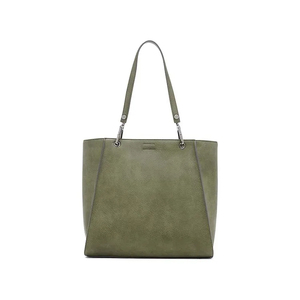 Women Minimalist Tote <b>Bag</b> Green Microfiber Synthetic Leather <b>Shoulder</b> <b>Strap</b> Open Top Casual Daily Use Style - Product Image 1