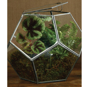 Forma de pirámide, borde geométrico de latón, Terrario de cristal transparente, caja de exhibición de regalo de joyería, forma triangular, acabado dorado, decoración del hogar - Product Image 4