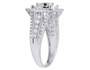 Lujo de alta calidad de compromiso S925 plata esterlina con moissanita redonda anillo de diamante completamente helado para mujer - Product Image 4