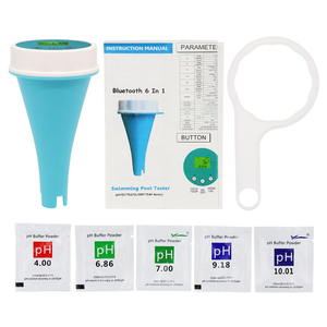 เครื่องวัดอัจฉริยะแบบดิจิตอลตรวจสอบ24ชั่วโมงไฟแบคไลท์6 in 1ลอยตัว pH ORP EC คลอรีนอุณหภูมิความเค็ม - Product Image 3