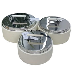 Juego de ollas de Metal con acabado de cuero blanco elegante de la mejor calidad, tres últimas tendencias, colección de calentadores de alimentos para cazuelas de Ramadán - Product Image 1