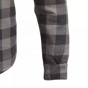 Chemises en flanelle de style moto classique fabriquées en usine, sur mesure, avec boutons recouverts réglables, 100% coton, style streetwear pour hommes - Product Image 5