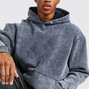 Conjunto de Sudadera con Capucha Oversize para Hombre, Algodón French Terry, Joggers Casuales, Color Sólido, Ropa Urbana de Otoño, Transpirable - Product Image 6