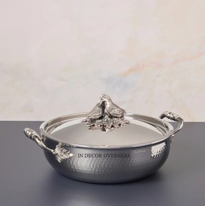 Vente en gros d'aluminium moulé argent brillant poli texture martelée Ruffoni ustensiles de cuisine casseroles ensemble de casseroles - Product Image 6