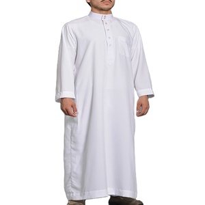 Thobe pour homme de haute qualité personnalisable, longueur cheville, manches longues, en coton, tissu respirant, broderie, Eid, Ramadan, Hajj, quotidien - Product Image 2