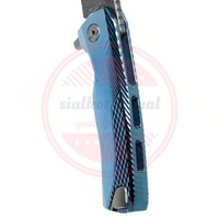 Couteau pliant Damas Couteaux à manche en titane Couteau pliant de chasse de camping personnalisé