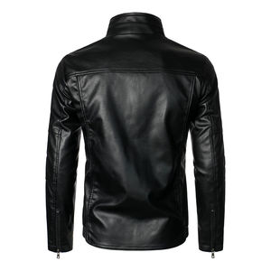 Veste de survêtement en cuir véritable authentique de qualité supérieure 2026 pour homme, col à revers, en peau de mouton, style varsity, en peau d'agneau française - Product Image 3