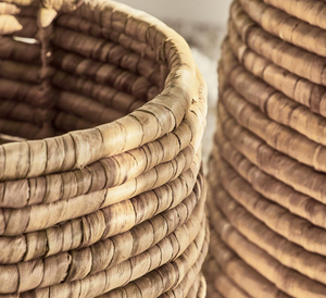 Panier de rangement rond et élégant pour l'art vietnamien authentique Fabriqué à la main en jacinthe d'eau écologique Offre spéciale - Product Image 5