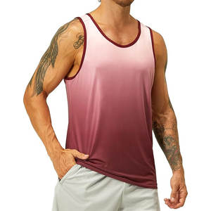 เสื้อกล้ามถักแบบลำลองสำหรับผู้ชายฤดูร้อนฟิตเนสยิมพิมพ์ลายสีย้อมแห้งเร็วตามสั่ง - Product Image 2