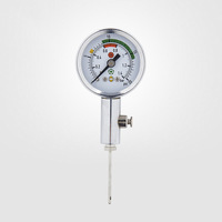 20 PSI 1.4 BAR Analog Dial 63mm Stainless Steel Ball Air Pressure Gauge Metal Barometer for Football Basketball Sports Referee