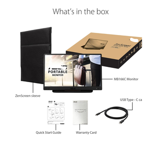 จอมอนิเตอร์ USB แบบพกพา1080P MB166C Full HD ขาตั้งกล้อง USB Type-C พื้นผิวป้องกันแสงสะท้อนปลอกป้องกันรับประกัน3ปี - Product Image 5