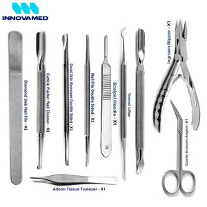 Kit de 10 instruments de podologie et de chiropodie, pince à ongles incarnées, coupe-ongles et ciseaux, outil de suppression des cuticules et des peaux mortes, outil de levage des ongles - Product Image 6