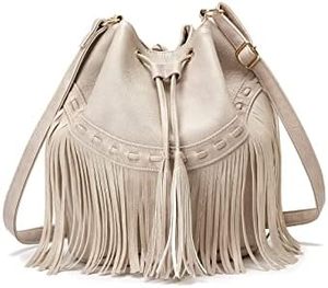 Venta al por mayor nuevo diseño de cuero flecos cubo bolso hecho a mano bohemio bandolera Sling cordón occidental monedero para las mujeres - Product Image 2