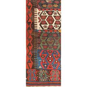 Nayaab Classic-Style Handmade Wool Rugs in <b>Red</b> & Orange Geometric & Floral Anti-Slip Floor Cover for Teens-Paem-960 - Product Image 1