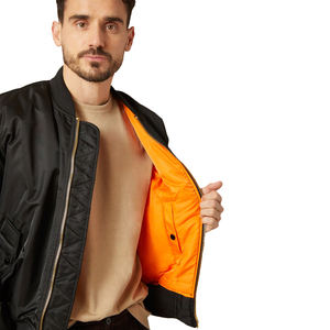 OEM Casual Reversible estilo poliéster hombres chaqueta de bombardero hecho a medida de invierno chaqueta de bombardero de gran tamaño para los hombres - Product Image 4