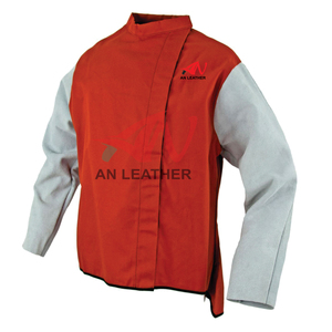 Split Leather Welding Jacket Safety Jacket with Radiation Proof <b>Fire</b> <b>Resistant</b> - Product Image 4