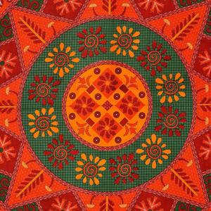 Juego de Sábanas Dobles de Algodón Kantha Naranja, Hechas a Mano, 240 Hilos, con 2 Fundas de Almohada, 100% Algodón para Uso Doméstico (AKDB1001) - Product Image 4