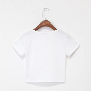 T-shirts Crop Top Femme Personnalisables Printemps-Été 2025 en Coton Écologique Respirant à Séchage Rapide pour Tenue Décontractée Urbaine - Product Image 2