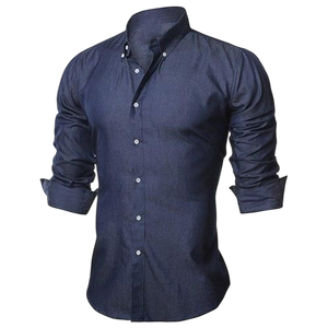 Chemise habillée élégante bleu clair pour homme, coupe ajustée, manches longues, boutonnée, idéale pour le bureau, les occasions formelles, les mariages et les soirées, style chic - Product Image 2