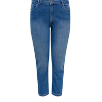 Celana Jeans Denim Kasual Wanita Musim Dingin Pinggang Sedang Bahan Stretch Label Kustom Layanan OEM 100% Katun