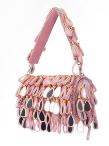 Elegante Bolso de Mano Clásico de Media Luna con Cristales y Perlas para Mujer, Ideal para Fiestas y Eventos Nocturnos - Product Image 3
