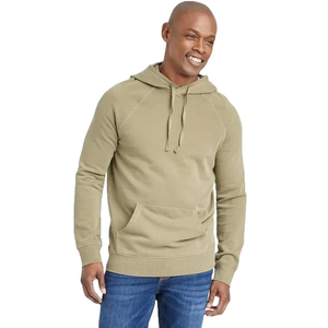 Pull-over à capuche oversize tendance unisexe avec impression numérique en polaire lourde brodée et logo personnalisé pour l'hiver - Product Image 2