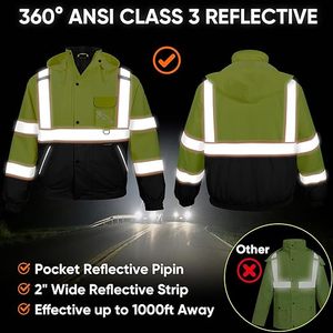 Vestes de travail réfléchissantes de haute qualité pour hommes, vestes à haute visibilité pour hommes - Product Image 2