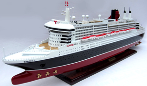 QUENE MARYY 2 Edición especial Modelo de barco de crucero de madera Decoración moderna para el hogar Barco artesanal con bandeja elegante y caja elegante - Product Image 5
