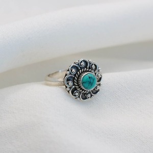 Anillo de piedras preciosas turquesas, joyería para mujer, joyería de estilo bohemio de Plata de Ley 925, anillo hecho a mano de tendencia, regalo para ella - Product Image 2