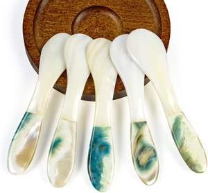 Cuillères à caviar de luxe en nacre polie miroir de haute qualité, cuillères à mousse pour la crème glacée, le sel, le café, service de restaurant - Product Image 3