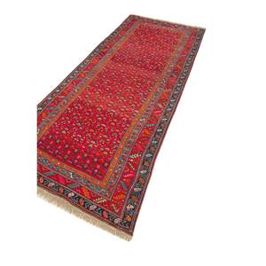 Tapis en laine noués à la main Aalam en rouge et orange à motif géométrique, tapis de prière - Paem-1224 - Product Image 2