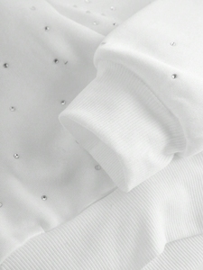 Último diseño cómodo largo mujer casual diamantes de imitación Sudadera con capucha talla grande invierno estampado ropa Mejor Precio venta en línea - Product Image 5