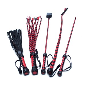 Kit de floggers en cuir véritable-Ensemble de qualité supérieure avec flogs et fouets, culture d'équitation-Accessoires en cuir originaux, kit de chasseur fait main - Product Image 1
