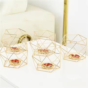 Geometric Rose <b>Gold</b> <b>Candle</b> Holder Suitable For Tabletop Display Home Decor Cafes And Dining Spaces Display Use From India - Product Image 5