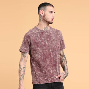 100% coton lavage à l'acide T-shirt Vintage lavage à l'acide T-shirt hommes été vêtements de plein air en gros lavage à l'acide T-shirt OEM entretenu - Product Image 3