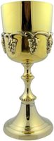 Coupe de communion artisanale moderne en laiton, finition or massif poli, écologique, capacité 1000 ml, pour cérémonies religieuses et utilisation en extérieur