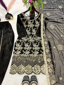 Eid Ramzan spécial Salwar Kameez prêt à l'emploi, costume pakistanais personnalisable avec pantalon de style Dhoti, tenue traditionnelle indienne pour femmes - Product Image 2
