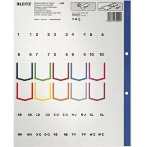 Separadores de Archivos de Polipropileno Leitz DIN A4 Anchos, 20 Hojas de Índice en Blanco, Gris - Product Image 1