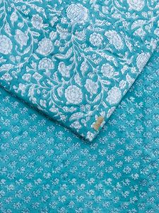 Bloque de mano impreso 100% tela de algodón multicolor ligero para bolsos cortinas apuntadas niñas suministro de fábrica de bajo Price-H-26 - Product Image 3