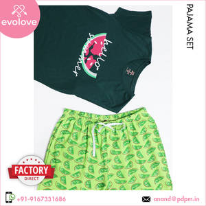 Pama de algodón mercerizado supersuave antibacteriano verde para mujer, talla XL, ropa de salón de verano, cierre de cordón competitivo - Product Image 4