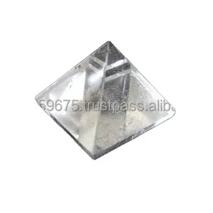 Pirâmide de cristal de quartzo reiki, muitos tipos de pirâmide cristal para joias, pedra branca, decoração para cura