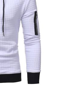 ODM Services <b>Men's</b> Street Wear <b>White</b> 100% Cotton <b>Hoodies</b> With Black Ribb Custom Design Cotton Fleece Hoodie For <b>Men</b> - Product Image 3